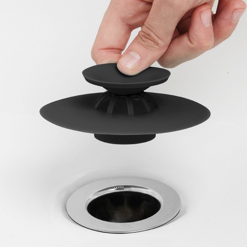 【Umbra】按壓式矽膠水槽濾網(墨黑10.5cm) - 其他 - 矽膠 黑色