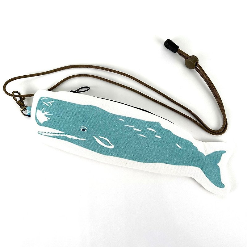 Design No.SW1311 - 【Cotton Canvas】29cm Sperm Whale Cutlery Cases - กล่องดินสอ/ถุงดินสอ - ผ้าฝ้าย/ผ้าลินิน สีเขียว
