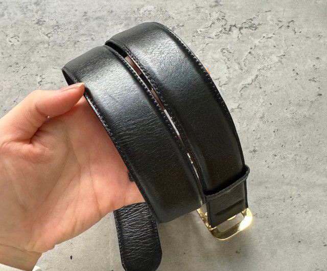 Second-hand Celine carriage buckle belt gold and silver buckle