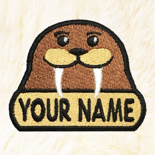 24PlanetsStudio Walrus Personalized Iron on Patch Your Name Your Text Buy 3 Get 1 Free