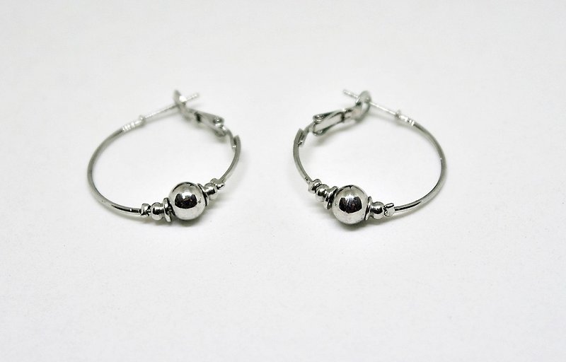 * * _ Circled alloy ring type pin earrings ➪ Limited X1 - Earrings & Clip-ons - Other Metals Gray