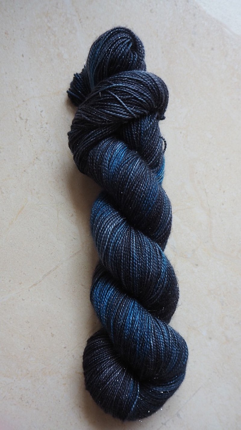 Hand dyed the line. Midnight Star (Spark) (4ply socks) - Knitting, Embroidery, Felted Wool & Sewing - Wool 