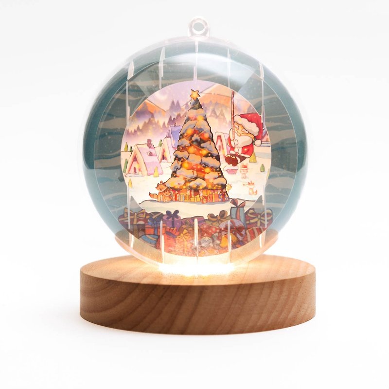 Light and shadow paper carving night light-magical Christmas tree - โคมไฟ - กระดาษ 