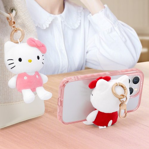 永橙.GARMMA-三麗鷗/吉伊卡哇/貓福珊迪/蠟筆小新正式授權商 GARMMA Hello Kitty 布偶吊飾手機支架