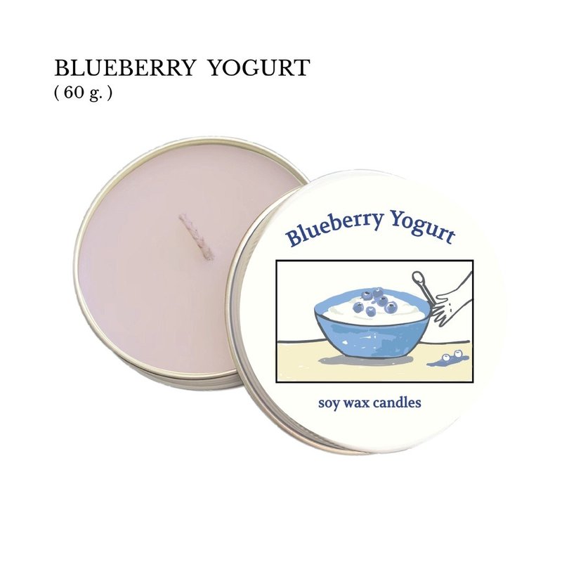 Summerstuff.marine - SOY WAX CANDLES กลิ่น BLUEBERRY YOGURT (60 g) - 香氛蠟燭/燭台 - 蠟 藍色
