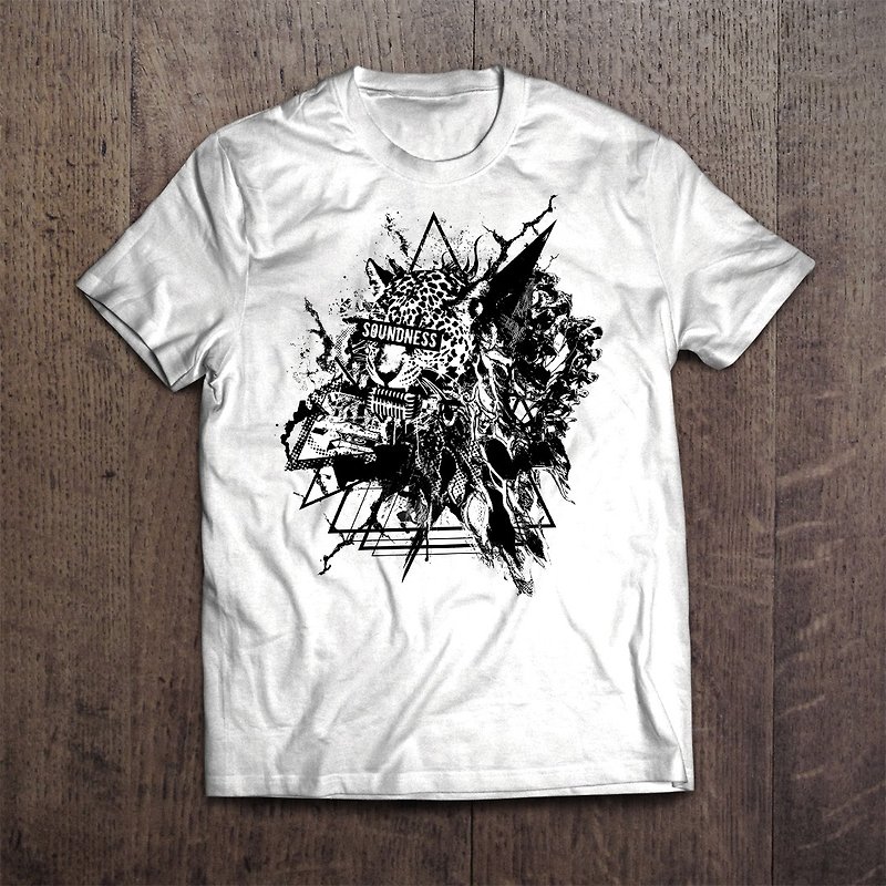 グラフィックアートTシャツ SOUNDNESS - 女 T 恤 - 棉．麻 白色