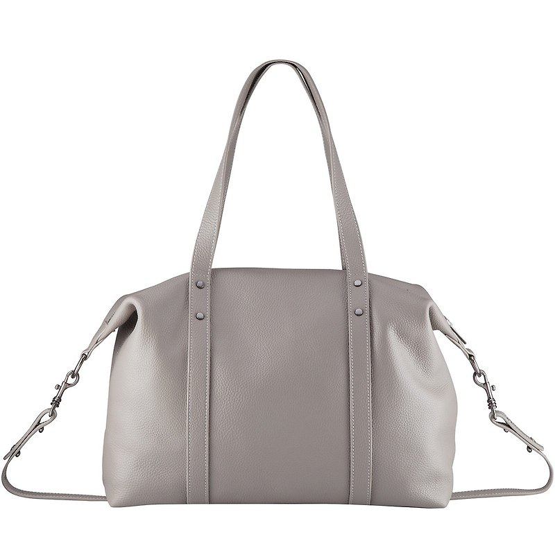 LOVE AND LIES Backpack _Light Grey / Light Grey - Messenger Bags & Sling Bags - Genuine Leather Gray