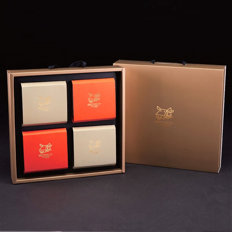 Bright fog gold fashion flagship gift box - เนื้อและหมูหยอง - อาหารสด สีทอง