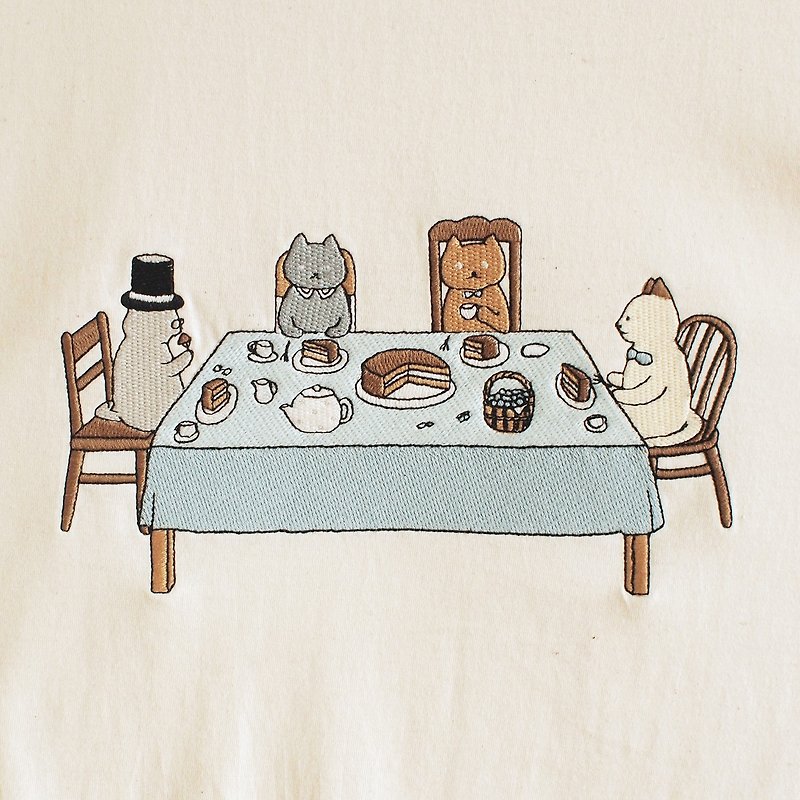 afternoon tea t-shirt : natural - T 恤 - 棉．麻 白色