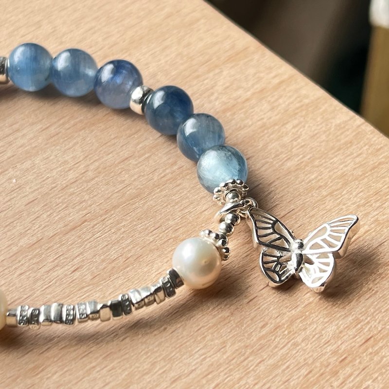 [Waiwaixi Crystal comes with demagnetized wooden box] Butterfly Effect | Stone x Freshwater Pearl x 925 Sterling Silver - สร้อยข้อมือ - เครื่องเพชรพลอย หลากหลายสี