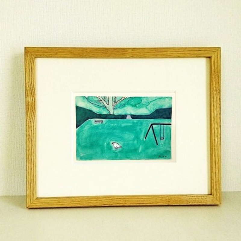 Pinkoi Proxy Purchase - Original painting "Twilight Square" *Wooden frame included (inch size) Painting, watercolor, picture - Posters - Other Materials 