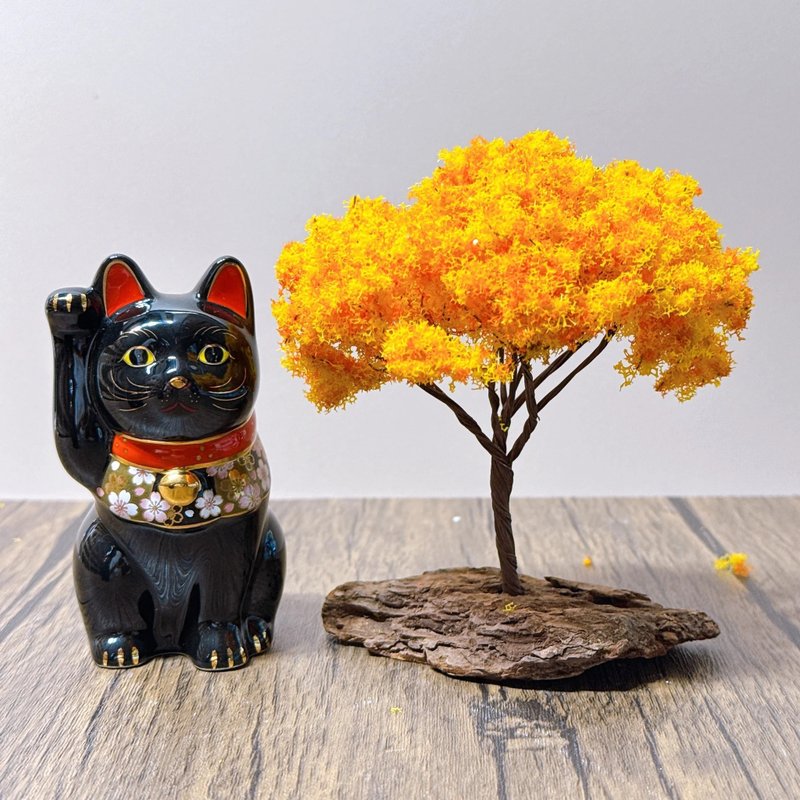 แมวนำโชคญี่ปุ่น ยาคุชิ ซากุระ ซากุระสีดำขนาดเล็ก - ของวางตกแต่ง - เครื่องลายคราม สีดำ