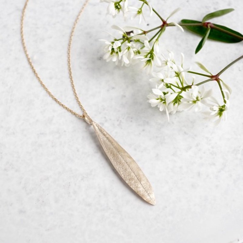 Olive leaf necklace [P072K10] - 項鍊 - 其他金屬 