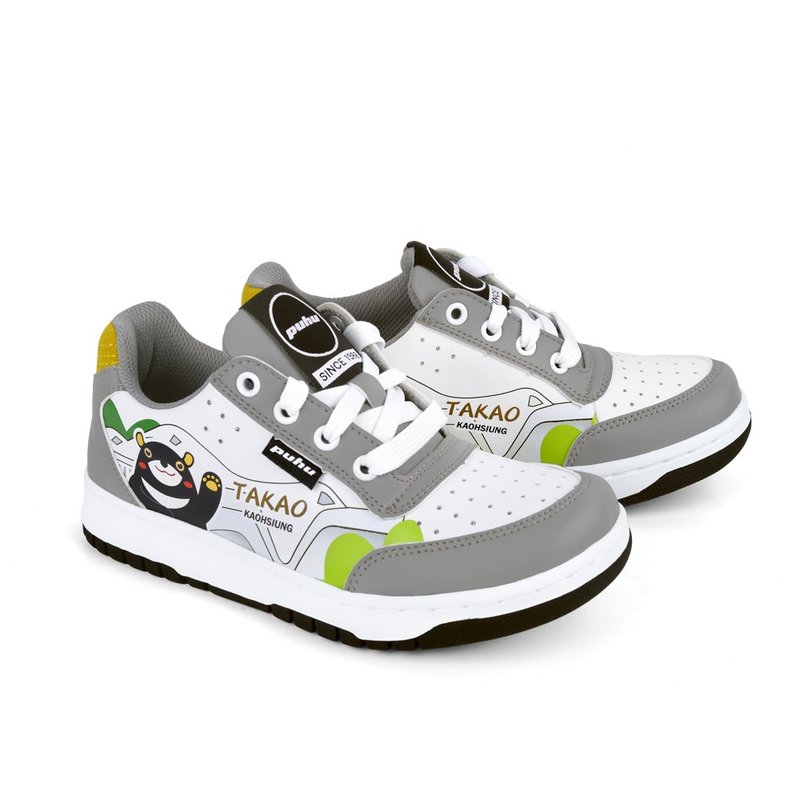 Kaohsiung Bear co-branded children's shoes (older children) - gray - Other - Faux Leather Gray