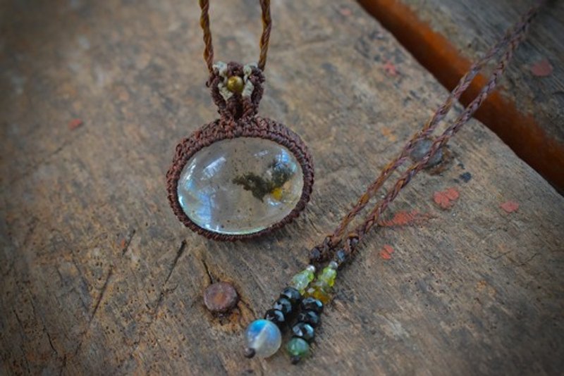 小さな陽炎★ガーデンクォーツ マクラメペンダントgarm071 - 項鍊 - 寶石 