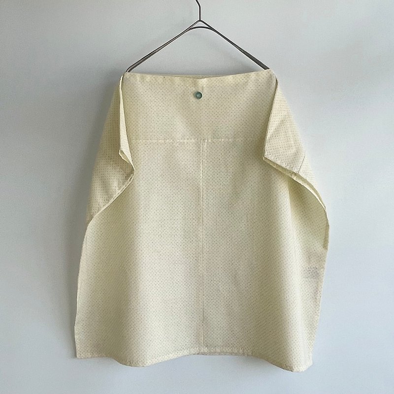 Unique item | Pullover blouse -Linen-cotton KIMONO fabric, fine cross pattern - เสื้อเชิ้ตผู้หญิง - ผ้าฝ้าย/ผ้าลินิน สีเหลือง