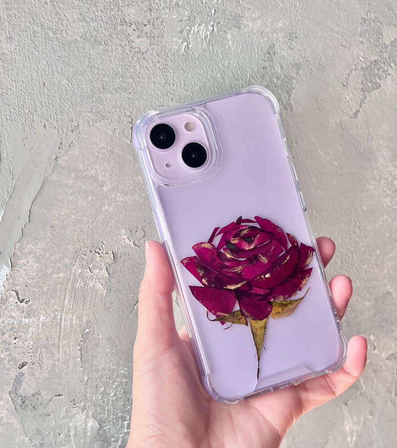 Rose pressed flowers phonecase - Phone Cases - Plastic Red