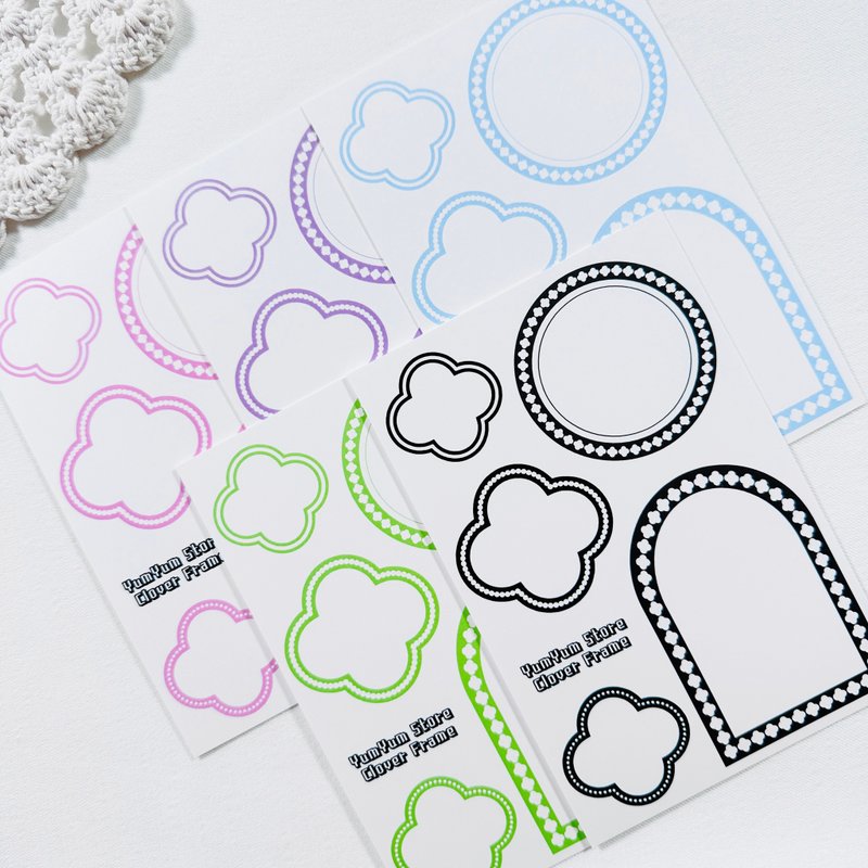 Pastel clover frame paper - 貼紙 - 其他材質 