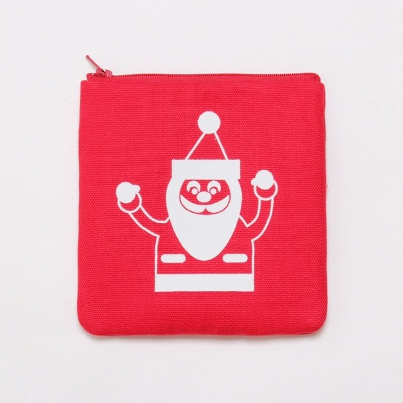 聖誕老公公小紅包【聖誕禮盒】聖誕交換禮物 - 化妝袋/收納袋 - 棉．麻 紅色