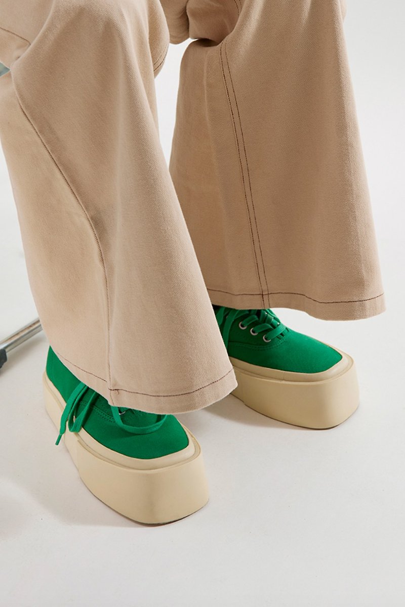 Quadrate Eraser Shoes 方形橡皮帆布鞋 - 男休閒鞋 - 其他材質 綠色