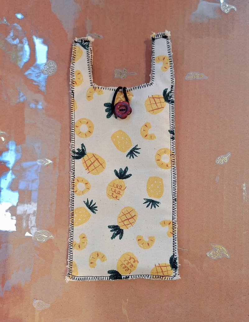 Hand made print cotton mobile phone bag-Pineapple - Other - Cotton & Hemp 