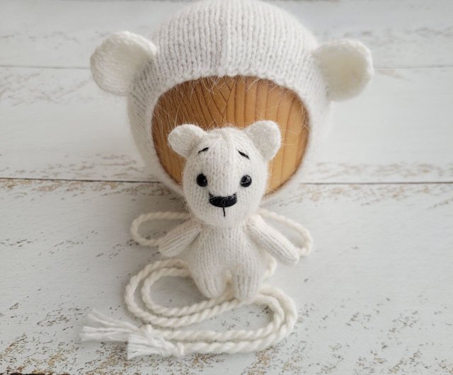 SANTA BEAR シロクマ 白熊 ぬいぐるみ ニット帽 ヴィンテージ 非売品 dearbear_b5867105