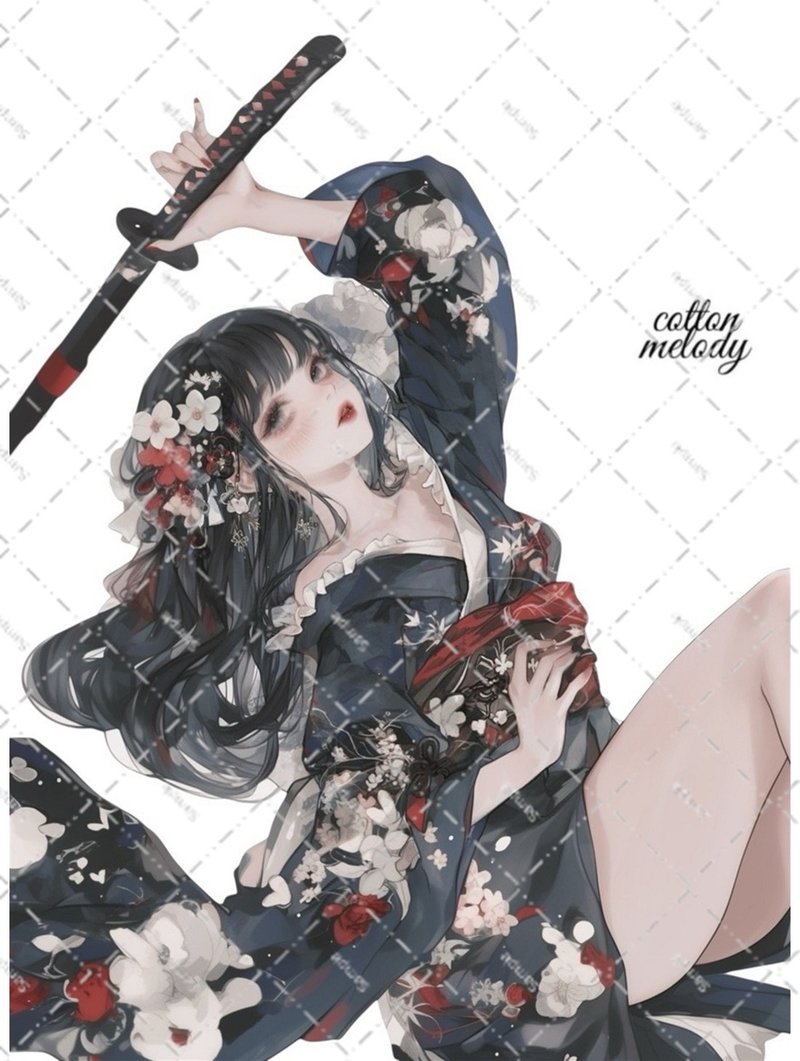 original sticker no.7207 人物ステッカー オリジナルステッカー 人物ステッカー 女の子ステッカー オリジナル人物ステッカー - 貼紙 - 紙 