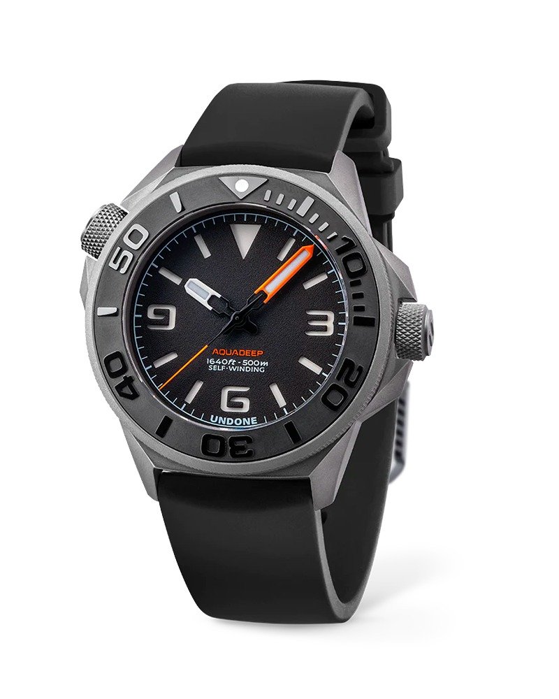 Undone Aquadeep Signal Black Automatic watch - นาฬิกาผู้ชาย - โลหะ สีเงิน