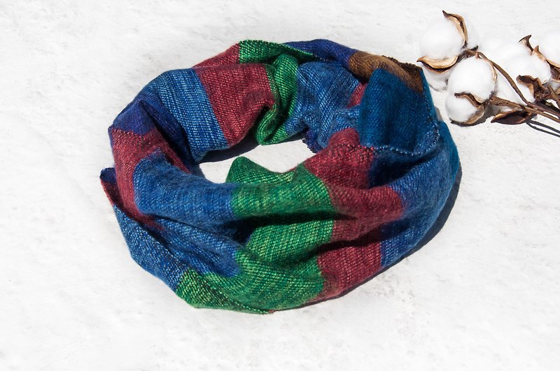 Christmas gift pure wool scarf / handmade knit scarf / woven scarf / pure wool scarf - Moroccan style - Scarves - Wool Multicolor
