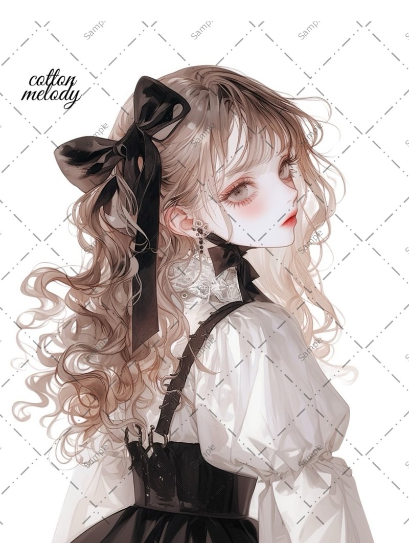 original sticker no.985 人物ステッカー オリジナルステッカー 人物ステッカー 女の子ステッカー オリジナル人物ステッカー - 貼紙 - 紙 