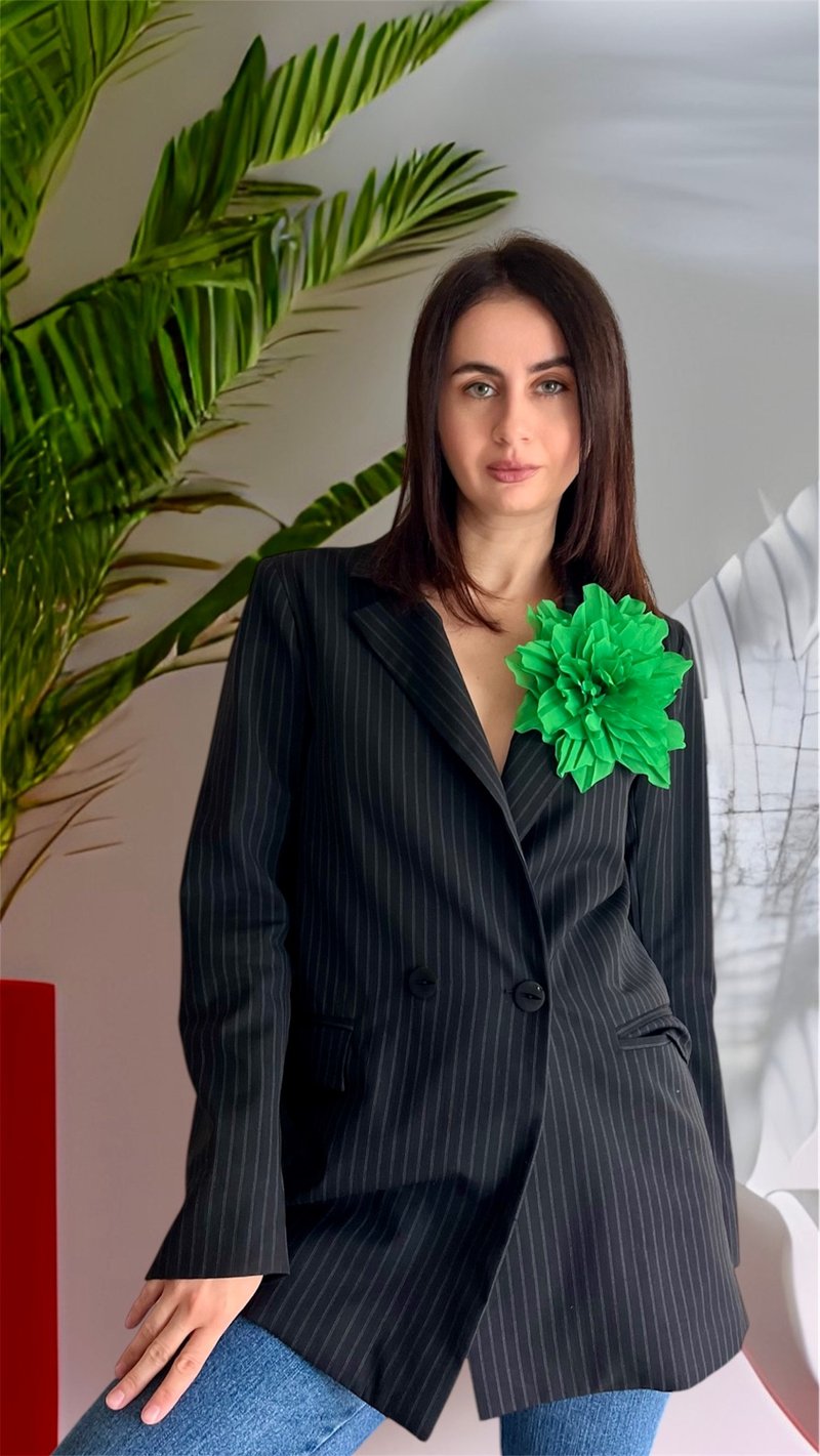 Large green flower Brooch Corsage Floral Pin, Emerald Green fabric flower pin - 胸花/手腕花 - 其他材質 綠色