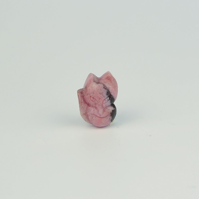 051931一尾鈴狐/粉黑色/帶孔素材/月夜城/阿拉善/晶石/天然/水晶 - 金工/飾品 - 水晶 多色