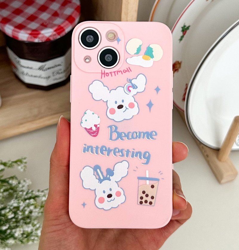 Sweet white poodle Pink Mobile phone case Silicone Protective Case - เคส/ซองมือถือ - ซิลิคอน สึชมพู