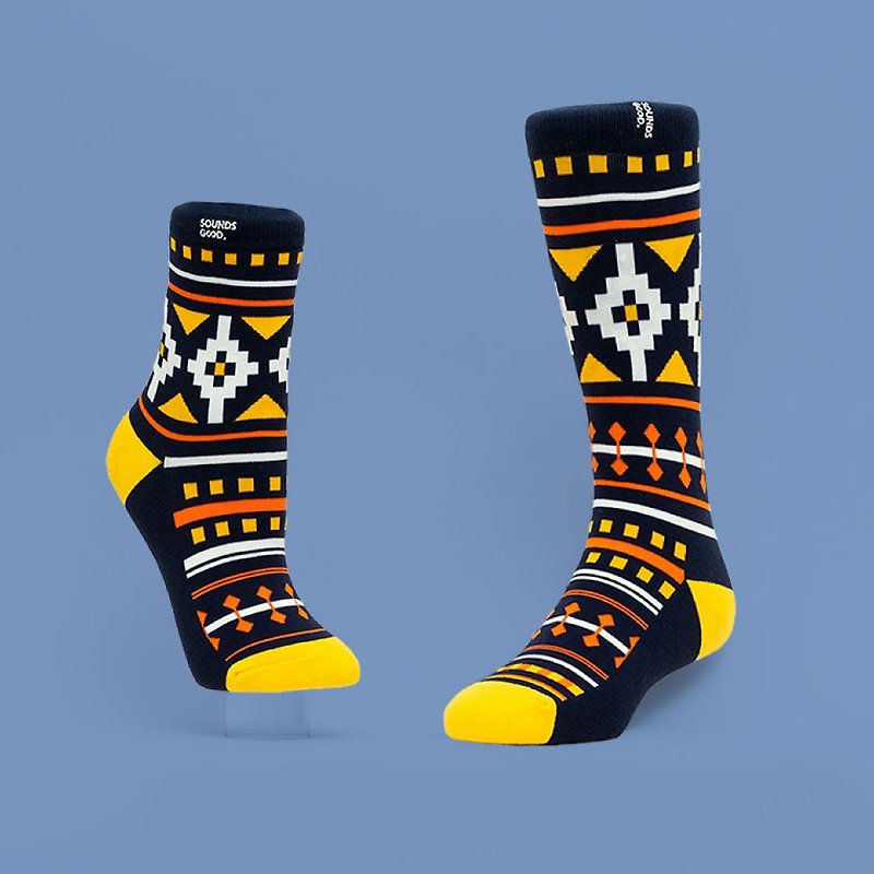 | 台灣設計製襪 |  - 麥筷麥筷 - 襪子 - 棉．麻 藍色