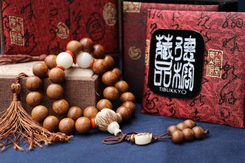 TIBUKKYO德榕藏品 特精工六道木14mm圓珠 27顆佛珠念珠 客製化串珠設計收藏木珠蓮花