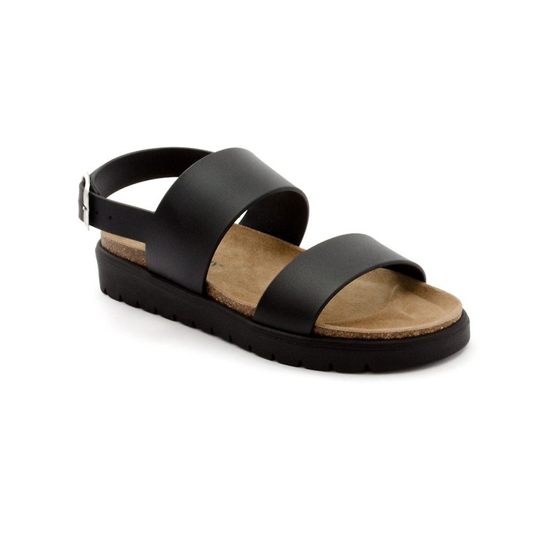 PLASTIC SANDAL CESARE FASCIA - BLACK - Sandals - Rubber Black