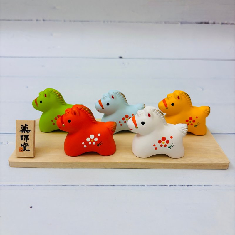 錦彩招福馬-五馬-生肖吉祥物(馬年) 開運 送禮 交換禮物 - 公仔/玩偶 - 陶 