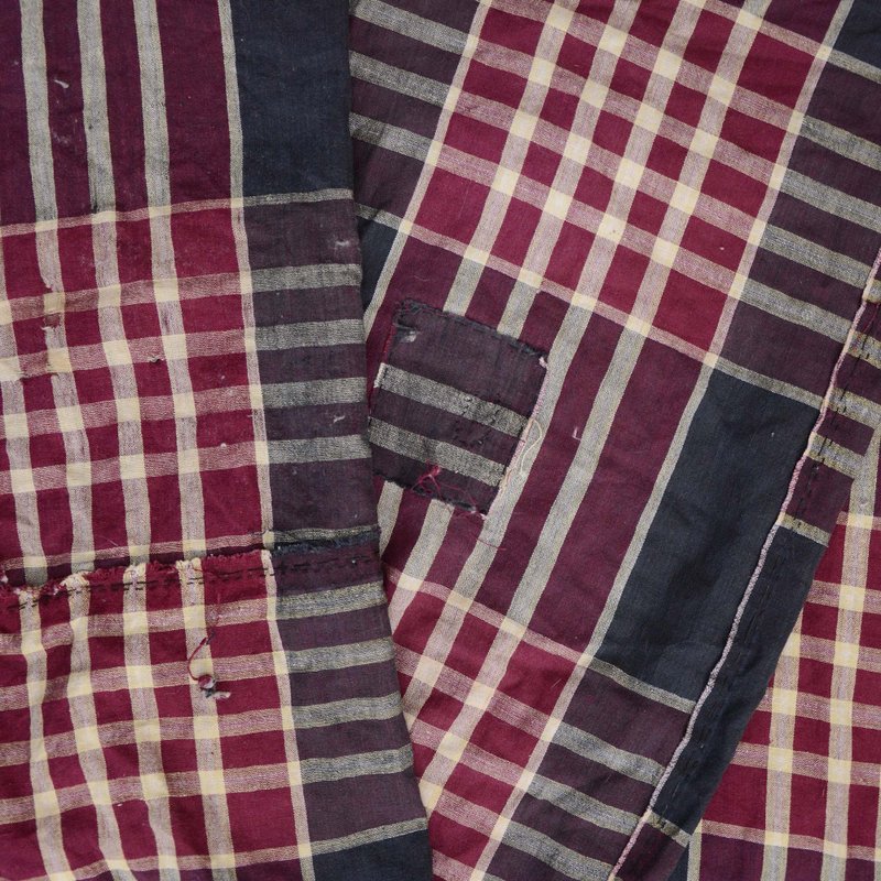 肥皂布舊布棉蒲團皮革雙寬格紋日本復古布料紡織昭和 - 壁貼/牆壁裝飾 - 棉．麻 多色