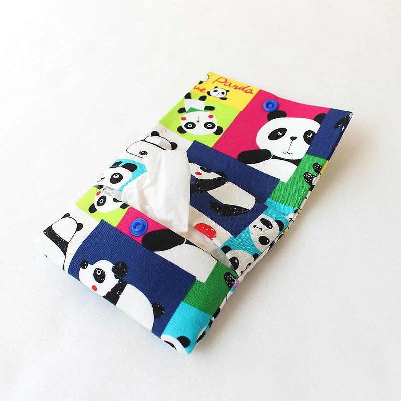 Cute panda dual-use face paper bag + sanitary tampon storage bag - Toiletry Bags & Pouches - Cotton & Hemp Multicolor