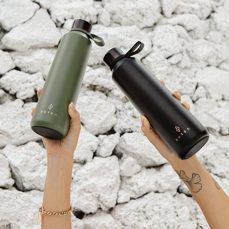 [Free Shipping Limited Discount Offer] Lithuania Beauty-shaped Thermos Insulation and Cold Kettle Accompanying Cup - Pitchers - Other Metals Black