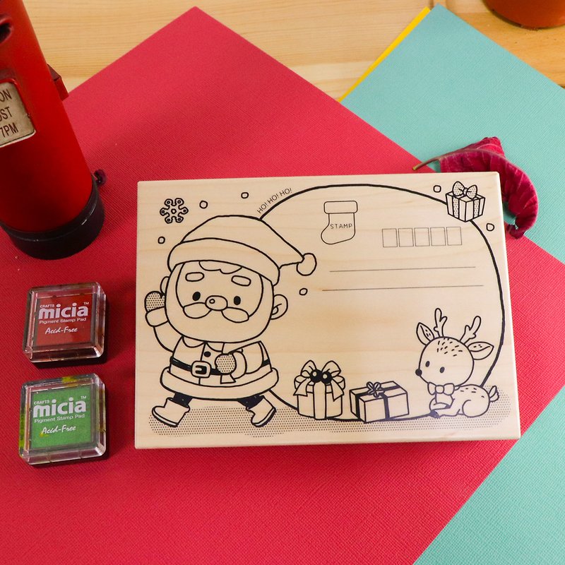Micia Santa Claus also crazy postcard stamp