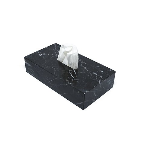 馬寶雲石 大理石 黑白根 紙巾盒 面紙盒- 可訂制