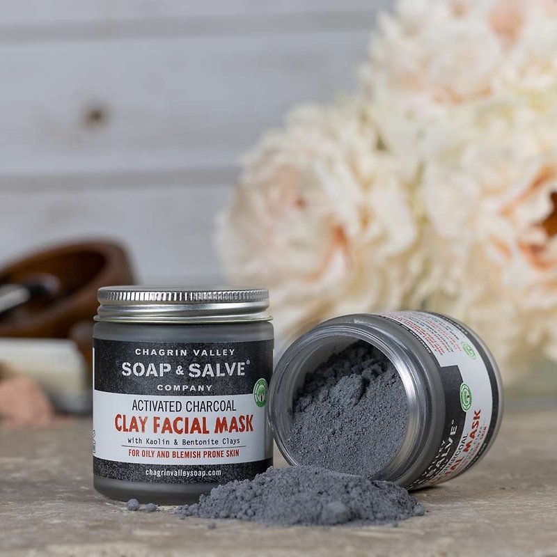 Natural Clay Face Masks-ACTIVATED CHARCOAL CLAY FACE MASK 4oz - Face Masks - Essential Oils Black
