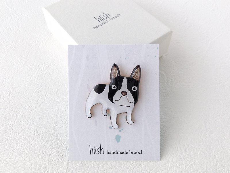 French bulldog brooch - เข็มกลัด - เรซิน สีดำ