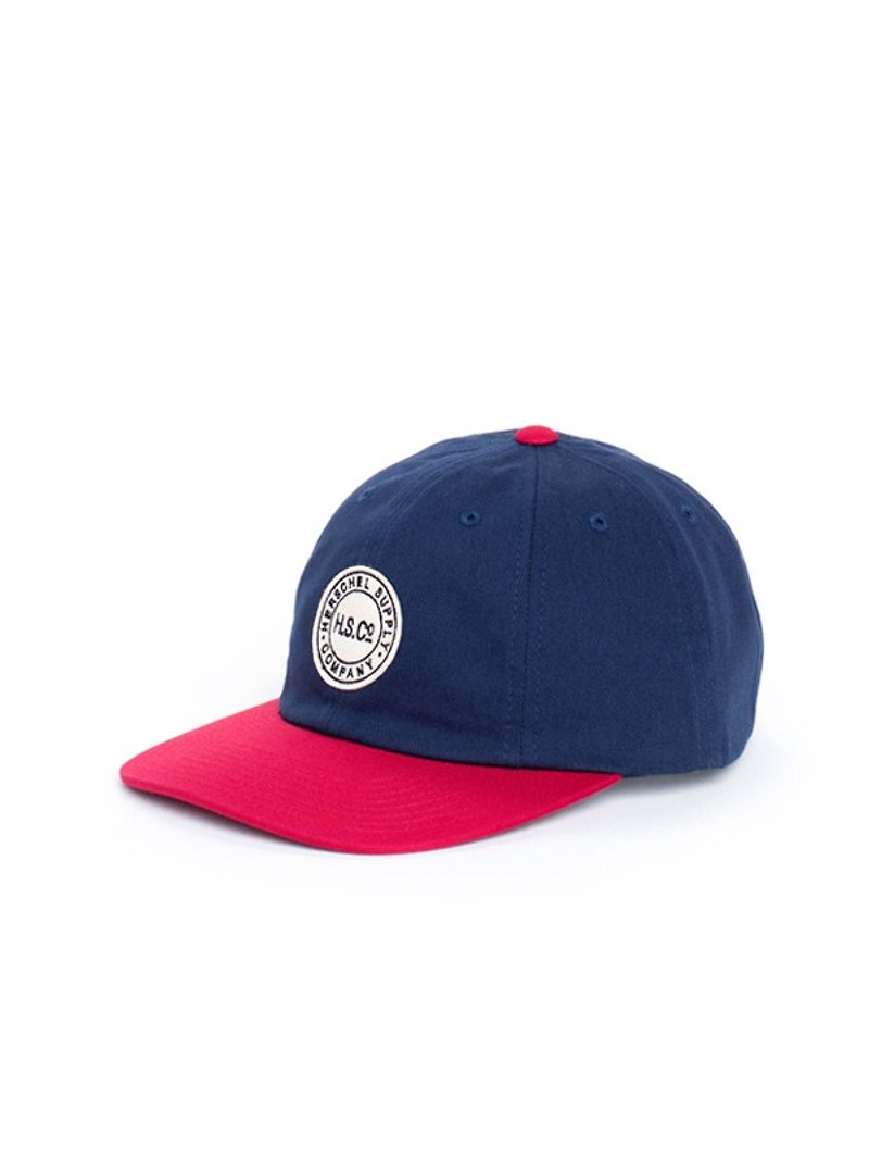 [Picks] Herschel Glenwood series LOGO baseball cap Canadian brand Unisex wearing dark blue x red left last two - หมวก - ผ้าฝ้าย/ผ้าลินิน 