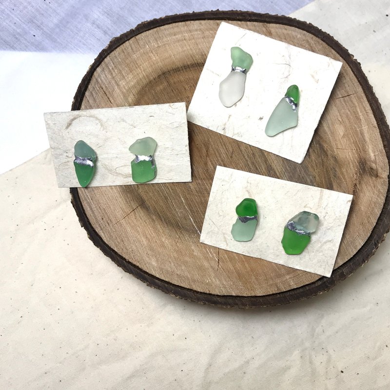 【SISIRE |永續珠寶海玻璃】海玻璃耳環 海玻璃飾品 永續飾品 - 耳環/耳夾/耳骨夾 - 玻璃 
