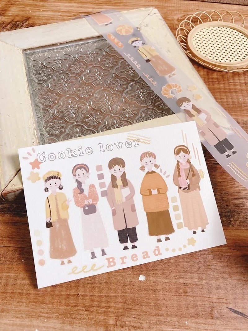 麵包與女孩 紙膠帶 - 紙膠帶/和紙/PET - 塑膠 橘色