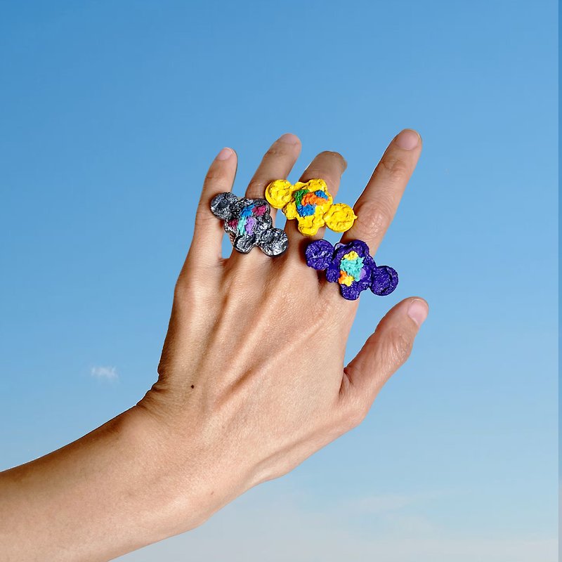 戒指 01 | 奇 怪 的 漂 浮 術 | 奇 怪 的 夢 境 | 調 節 式 戒指 - 戒指 - 其他材質 藍色