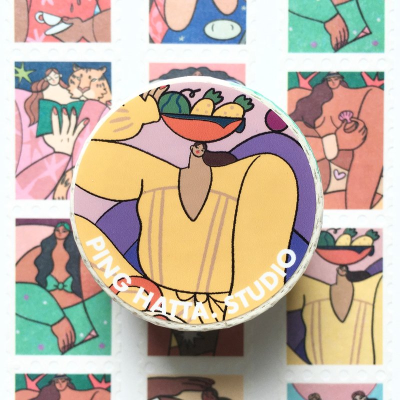 Stamp Washi Tape - Wandering Mind - 紙膠帶/和紙/PET - 紙 