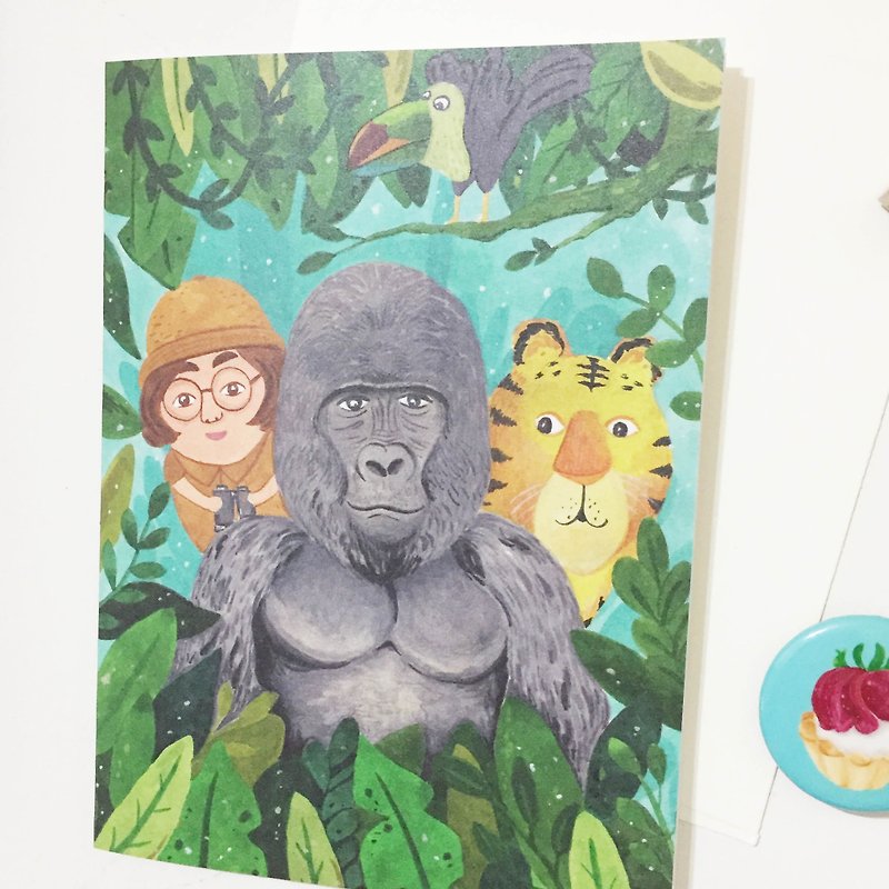 panda grocery store-king of the forest gorilla universal card greeting card - การ์ด/โปสการ์ด - กระดาษ 
